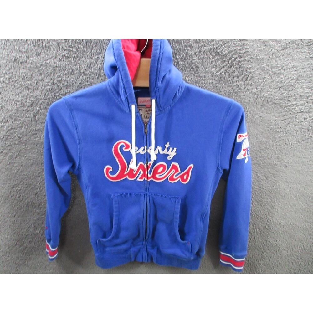 Mitchell & Ness 76ers Seventy Sixers Men's Medium Hardwood Classics Zip Hoodie